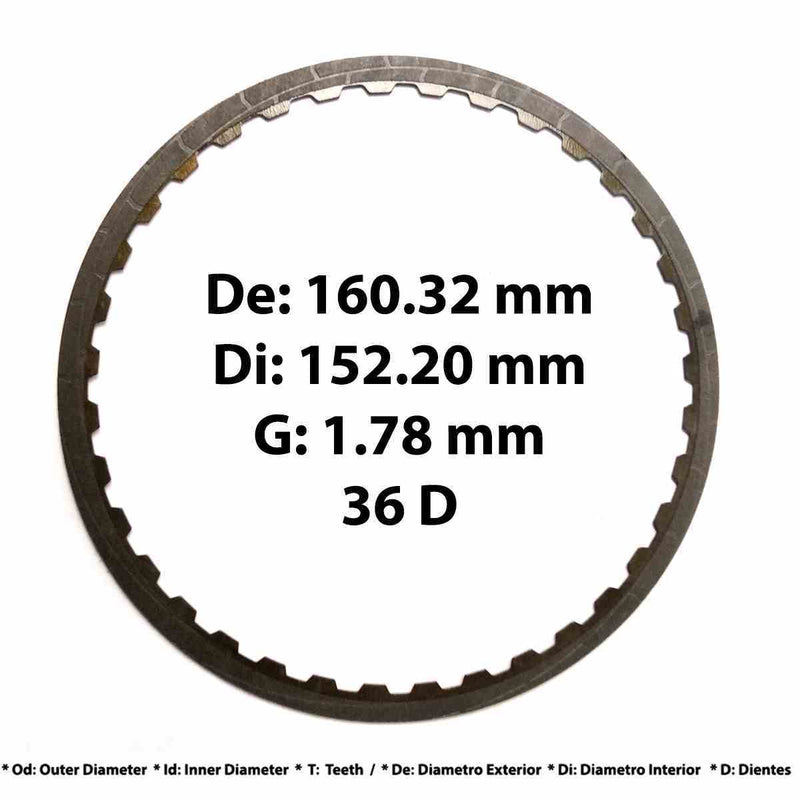 Friction Plate Raybestos Direct Clutch [5-6] High Energy A750E A750F A760E A760F A760H TB-60N