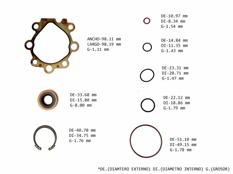Kit de sellos de bomba de dirección asistida Freudenberg Dodge Dakota Durango 4.7L 2000/03