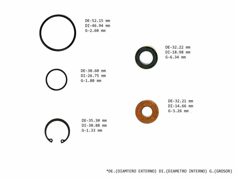 Kit de sellos para el tapón de ajuste de la dirección asistida Freudenberg Chevrolet Cadillac GMC Hummer Oldsmobile Pontiac