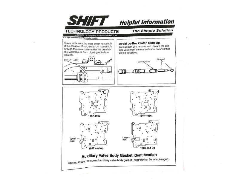 SHIFT KIT SUPERIOR TH125, TH125C - Suntransmissions