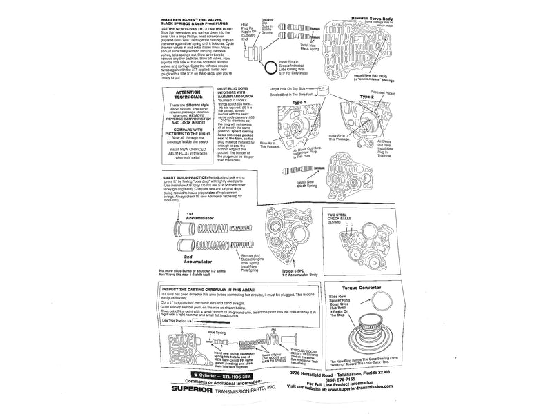 Shift Kit Superior Honda 5 SP 6 CYL Valve Body Upgrade Kit With 0..88 CPC Valves - Suntransmissions