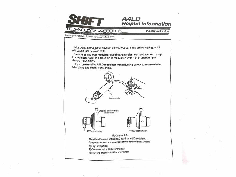 Shift Kit Superior Correction A4LD