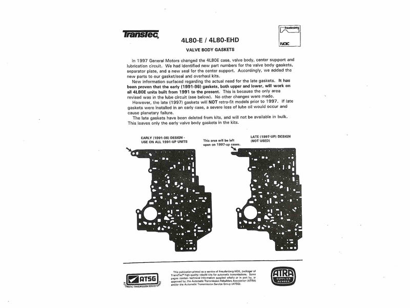 Overhaul Kit Transtec with Duraprene Pan Gasket 4L80E MT1 1997/UP