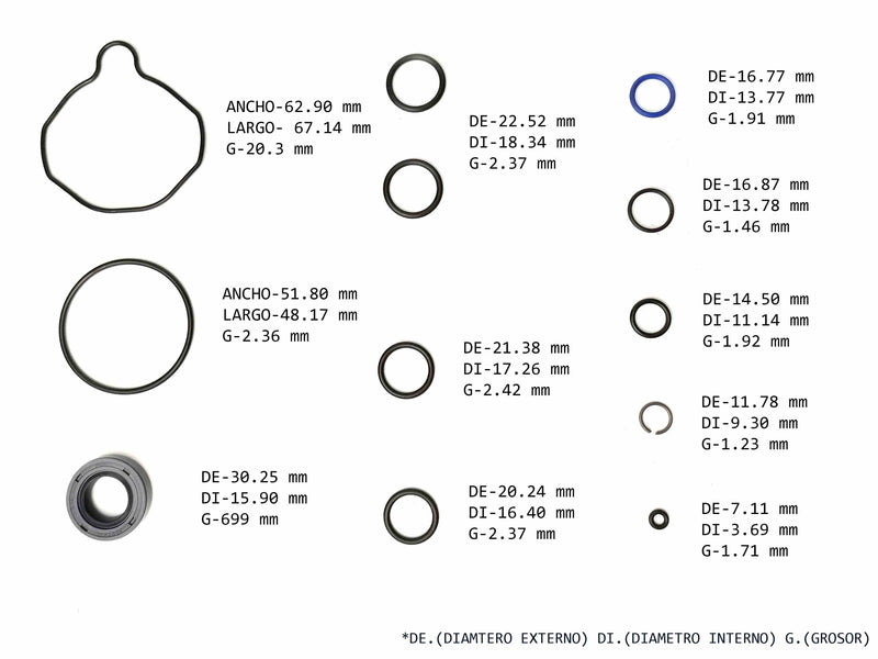 Power Steering Pump Seal Kit Hyundai Tucson Sportage Mazda Miata Protege Suzuki Sidekick X90